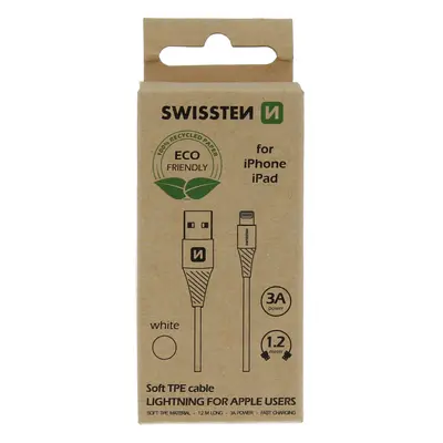 Datový kabel swissten usb/lightning bílý 1,2m (eco balení)