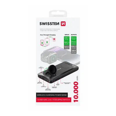 Powerbank Swissten 10000 mAh 2v1 pro Apple Watch a Magsafe