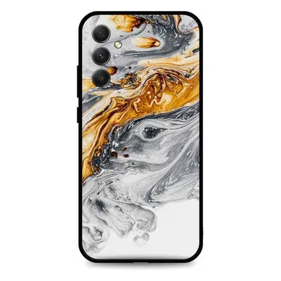 Kryt TopQ LUXURY Samsung A34 pevný Marble šedo-zlatý 111308