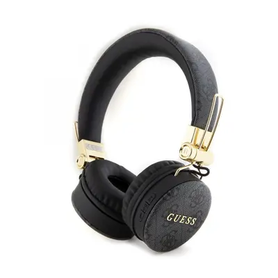 Bezdrátová sluchátka Guess PU 4G Metal Logo Bluetooth Stereo černá