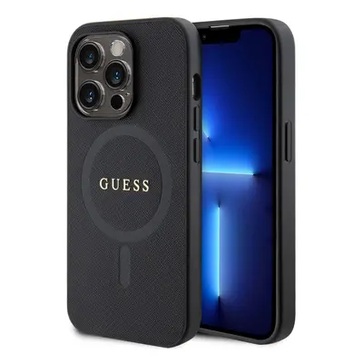 Guess PU Saffiano MagSafe Zadní Kryt pro iPhone 15 Pro Max Black