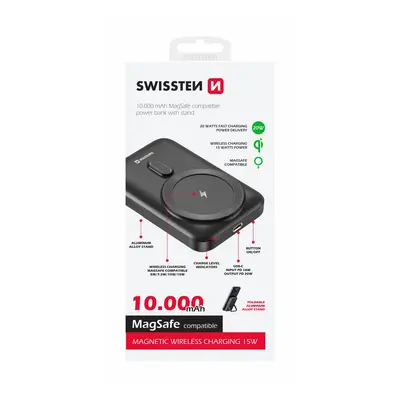 Powerbanka Swissten s funkcí rychlonabíjení 20W 10000 mAh (kompatibilní s magsafe)