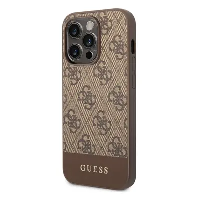 Guess 4G Stripe Zadní Kryt pro iPhone 14 Pro Max Brown