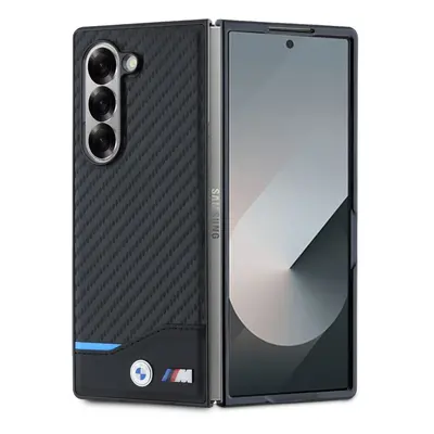 Zadní kryt BMW M PU Carbon Blue Line pro Samsung Galaxy Z Fold 6 Black