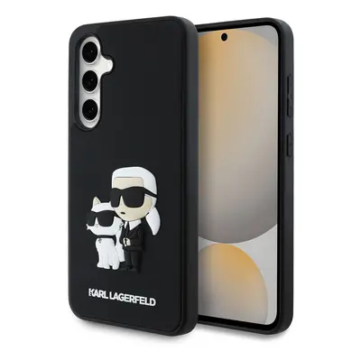 Zadní kryt Karl Lagerfeld 3D Rubber Karl and Choupette pro Samsung Galaxy S24 FE Black