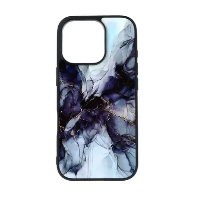 Kryt TopQ Marble iPhone 16 Pro pevný Smoky Blue 129145