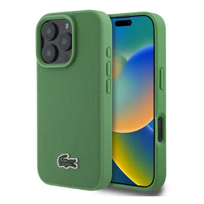 Zadní kryt Lacoste Iconic Petit Pique Woven Logo MagSafe pro iPhone 16 Pro Max Green