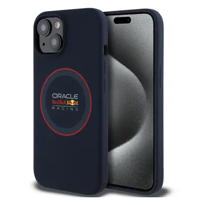 Zadní kryt Red Bull Silicone Red Ring MagSafe pro iPhone 15 Navy