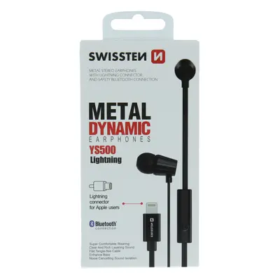 Sluchátka swissten earbuds dynamic lightning ys500 černá