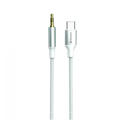 Audio adaptér Swissten USB-C - 3,5 mm jack 1,5m bílý