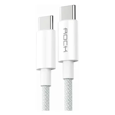 Datový kabel Rock R6 USB-C - USB-C PD 100W 5A 2m bílý