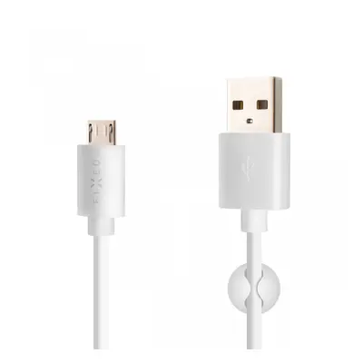 Dlouhý datový a nabíjecí kabel FIXED s konektory USB/micro USB, 2 metry, bílý