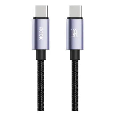 Datový kabel Rock Cable Deep Indigo Series braided USB-C - USB-C PD 100W 1,2m černý