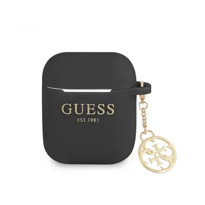 Guess 4G Charms Silikonové Pouzdro pro Airpods 1/2 Black