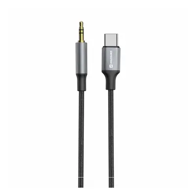 Audio adaptér Swissten USB-C - 3,5 mm jack 1,5m černý