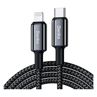 Datový kabel Benks D43 - Type C to Lightning - PD 27W 3A 1,2 m černý