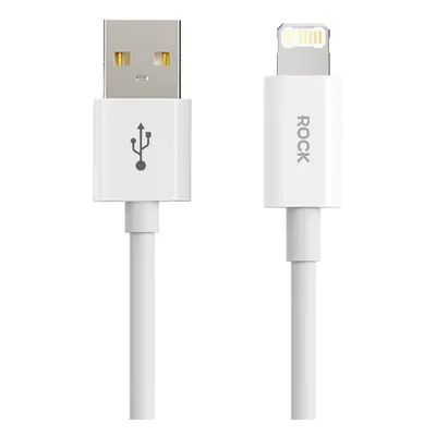 Datový kabel Rock Cable Simple Series USB-A - Lightning 2,4A 1,2m bílý