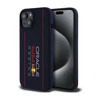 Zadní kryt Red Bull Silicone Vertical Logo MagSafe pro iPhone 15 Navy