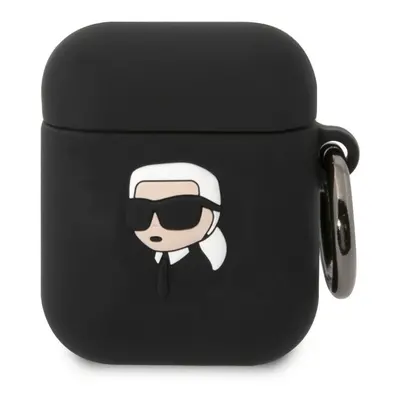 Karl Lagerfeld 3D Logo NFT Karl Head Silikonové Pouzdro pro Airpods 1/2 Black