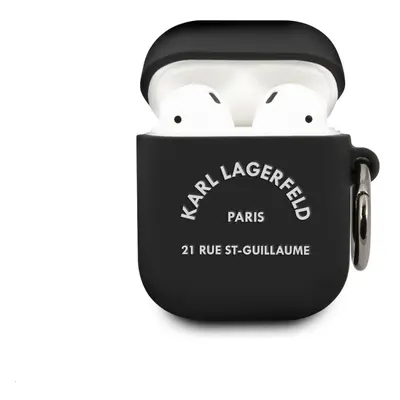 Karl Lagerfeld Rue St Guillaume Silikonové Pouzdro pro Airpods 1/2 Black