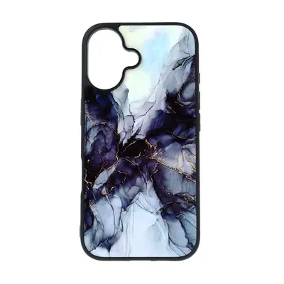 Kryt TopQ Marble iPhone 16 pevný Smoky Blue 129148