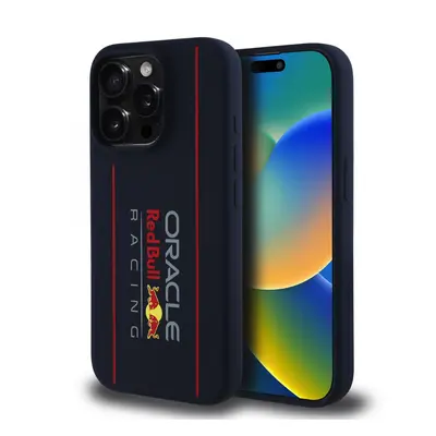 Zadní kryt Red Bull Silicone Vertical Logo MagSafe pro iPhone 15 Pro Max Navy