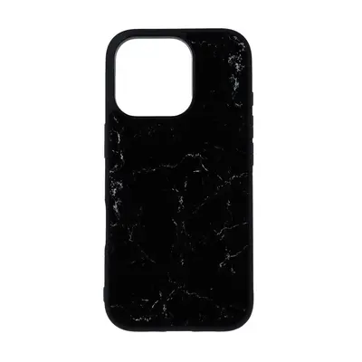 Kryt TopQ Marble iPhone 16 Pro pevný Smoky Black 129141