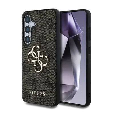 Zadní kryt Guess PU 4G Metal Logo pro Samsung Galaxy S25 Brown