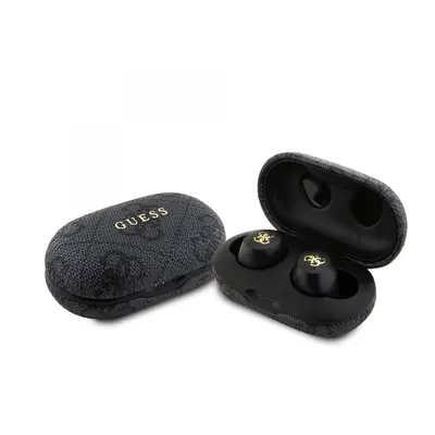 Guess True Wireless 4G PU Metal Logo BT5.3 Stereo Earphones Black