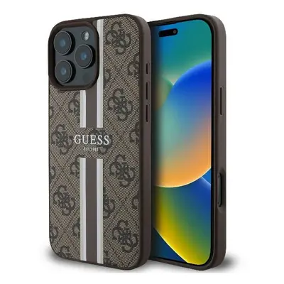 Originální zadní kryt GUESS hardcase 4G Printed Stripes MagSafe GUHMP16LP4RPSW pro iPhone 16 Pro