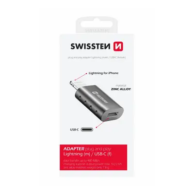 Swissten adapter lightning(m)/usb-c(f)