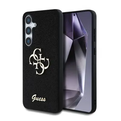 Zadní kryt Guess PU Fixed Glitter 4G Metal Logo pro Samsung Galaxy S25 Black