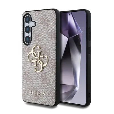 Zadní kryt Guess PU 4G Metal Logo pro Samsung Galaxy S25 Pink