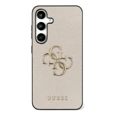 Originální zadní kryt GUESS Grained Big 4G Logo Small Classic Logo do Samsung Galaxy S25 beige