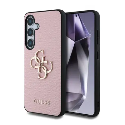 Zadní kryt Guess PU Grained 4G Metal Logo pro Samsung Galaxy S25+ Pink