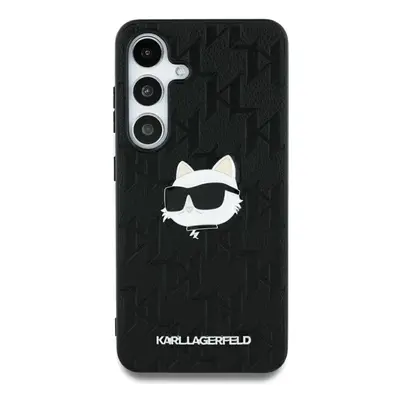 Originální zadní kryt KARL LAGERFELD Leather Monogram Pin Logo Choupette Head pro Samsung Galaxy