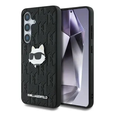 Originální zadní kryt KARL LAGERFELD Leather Monogram Pin Logo Choupette Head pro Samsung Galaxy