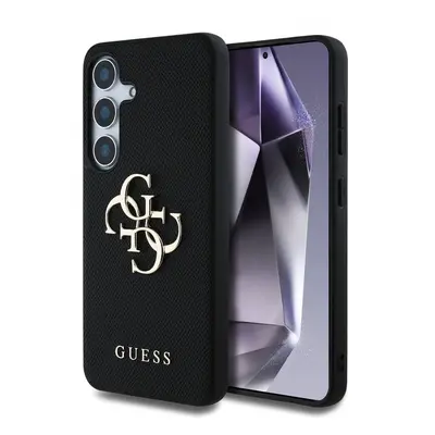 Zadní kryt Guess PU Grained 4G Metal Logo pro Samsung Galaxy S25+ Black