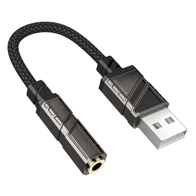 Adaptér Borofone BV23 Dignity USB-A - jack 3,5 mm černý