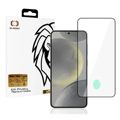 Tvrzené sklo Tel Protect 10X Privacy Titanium pro Samsung Galaxy S25 Plus (s odemykáním otiskem 