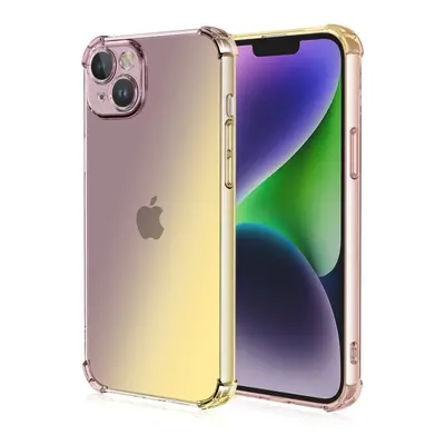 Kryt TopQ iPhone 13 Shock duhový purpurovo-žlutý 109770