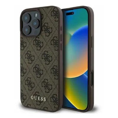 Originální zadní kryt GUESS hardcase 4G Classic GUHCP16LG4GFBR pro iPhone 16 Pro brown