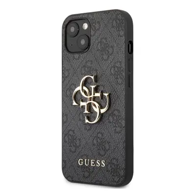 Guess PU 4G Metal Logo Zadní Kryt pro iPhone 13 Grey