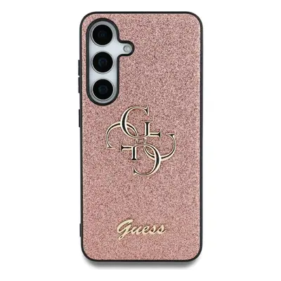 Originální zadní kryt GUESS Fixed Glitter Big 4G Metal Logo pro Samsung Galaxy S25 Ultra pink