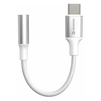 Audio adaptér Swissten USB-C - 3,5mm aux 0,15 m bílý