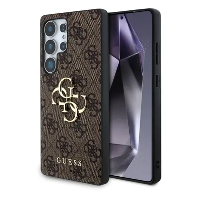 Zadní kryt Guess PU 4G Metal Logo pro Samsung Galaxy S25 Ultra Brown