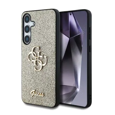 Zadní kryt Guess PU Fixed Glitter 4G Metal Logo pro Samsung Galaxy S25+ Gold