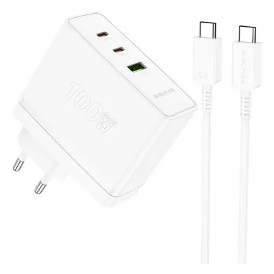 Rychlonabíječka Borofone BN11 včetně USB-C datového kabelu 100W bílá