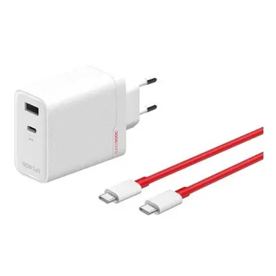 Rychlonabíječka OnePlus SUPERVOOC s datovým kabelem USB-C 120W Dual bílá