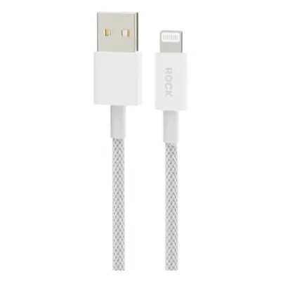 Datový kabel Rock Z20 Flash Charge Series Braided USB-A - Lightning 2,4A 1m bílý